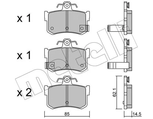 Brake Pad Set, disc brake (22-0691-1)