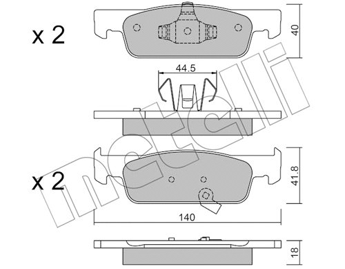 Brake Pad Set, disc brake (22-0975-2)