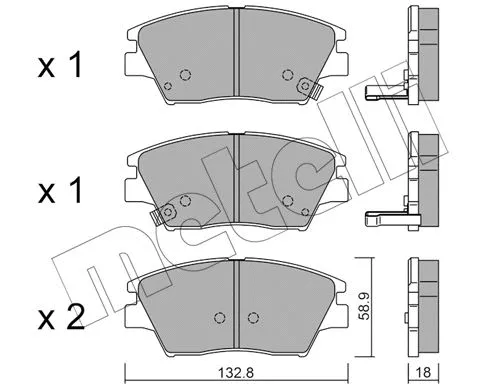 Brake Pad Set, disc brake (22-1098-0)