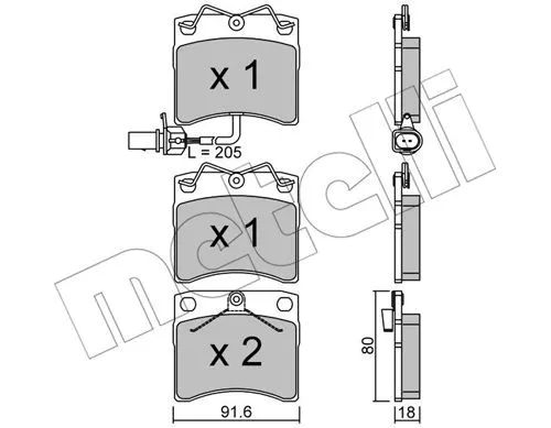 Brake Pad Set, disc brake (22-0163-2)