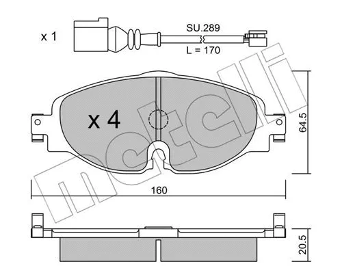 Brake Pad Set, disc brake (22-0950-0K)