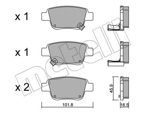 Brake Pad Set, disc brake (22-0451-0)
