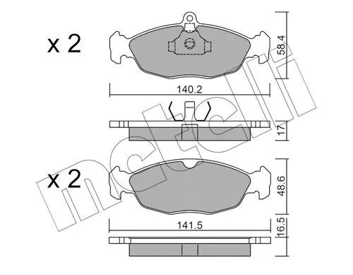 Brake Pad Set, disc brake (22-0077-0)