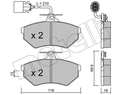 Brake Pad Set, disc brake (22-0050-1)