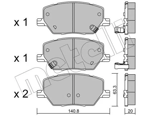 Brake Pad Set, disc brake (22-1001-0)