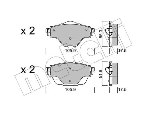 Brake Pad Set, disc brake (22-0988-0)