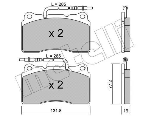 Brake Pad Set, disc brake (22-0288-2)