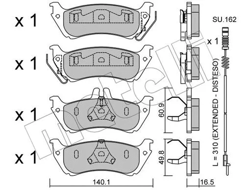 Brake Pad Set, disc brake (22-0570-1K)