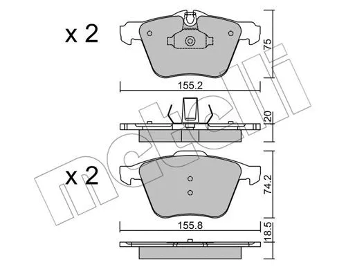 Brake Pad Set, disc brake (22-0835-1)