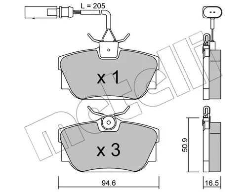 Brake Pad Set, disc brake (22-0346-1)