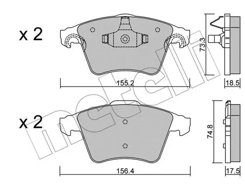 Brake Pad Set, disc brake (22-0552-4)