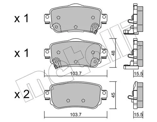 Brake Pad Set, disc brake (22-1011-0)