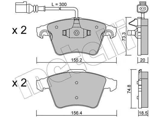 Brake Pad Set, disc brake (22-0552-2)