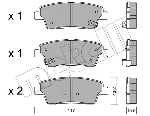 Brake Pad Set, disc brake (22-1140-0)