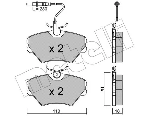 Brake Pad Set, disc brake (22-0106-0)