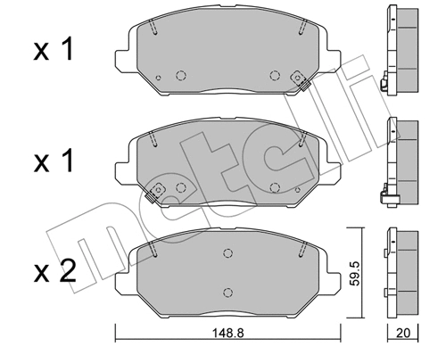 Brake Pad Set, disc brake (22-1163-0)