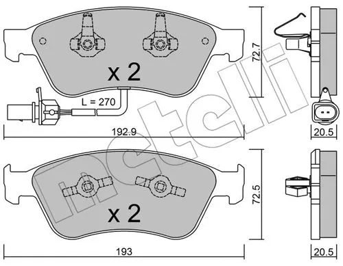Brake Pad Set, disc brake (22-0662-0)
