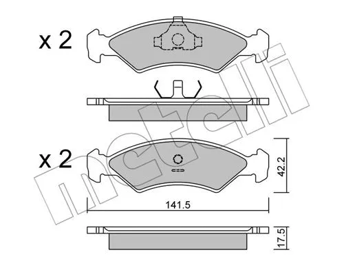 Brake Pad Set, disc brake (22-0043-0)