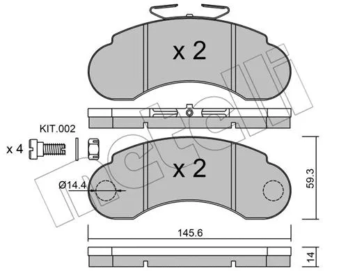 Brake Pad Set, disc brake (22-0055-1)