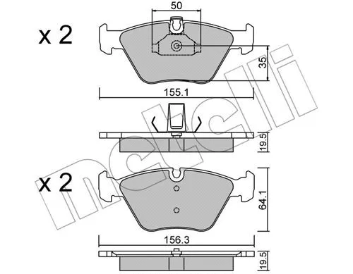 Brake Pad Set, disc brake (22-0207-0)