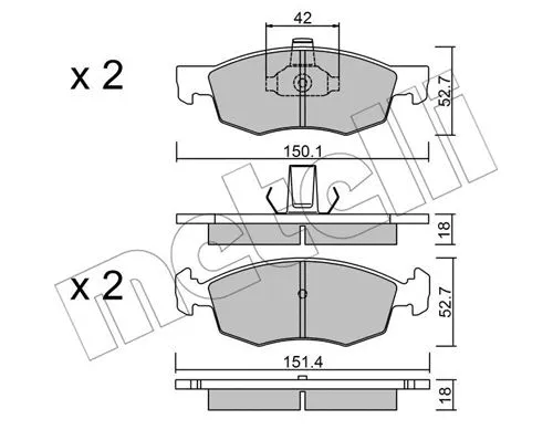 Brake Pad Set, disc brake (22-0274-2)