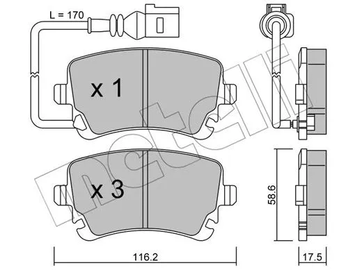 Brake Pad Set, disc brake (22-0554-0)