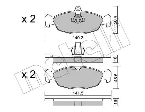 Brake Pad Set, disc brake (22-0077-1)