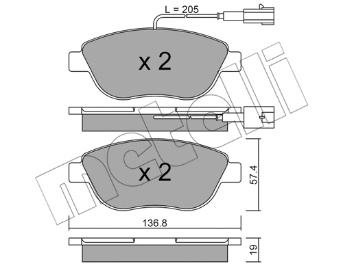 Brake Pad Set, disc brake (22-0322-3)