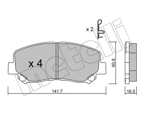 Brake Pad Set, disc brake (22-0969-0)