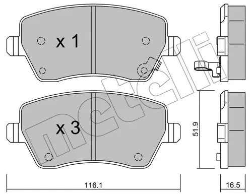 Brake Pad Set, disc brake (22-0485-1)