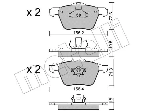 Brake Pad Set, disc brake (22-0833-0)