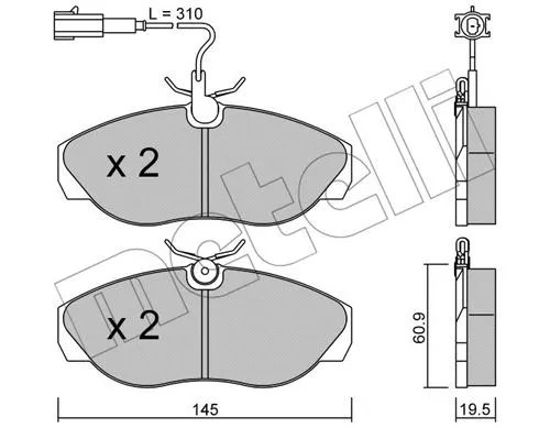 Brake Pad Set, disc brake (22-0154-1)