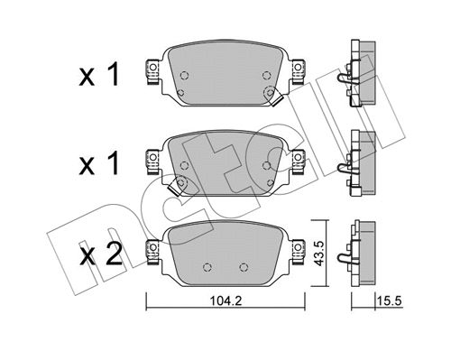 Brake Pad Set, disc brake (22-1238-0)