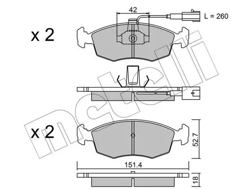 Brake Pad Set, disc brake (22-0274-1)