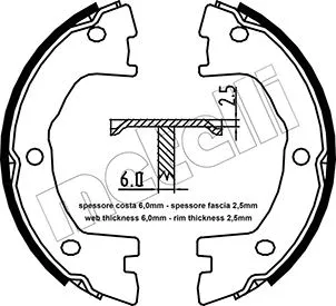 Brake Shoe Set, parking brake (53-0097)