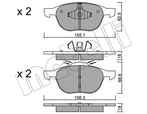 Brake Pad Set, disc brake (22-0534-1)