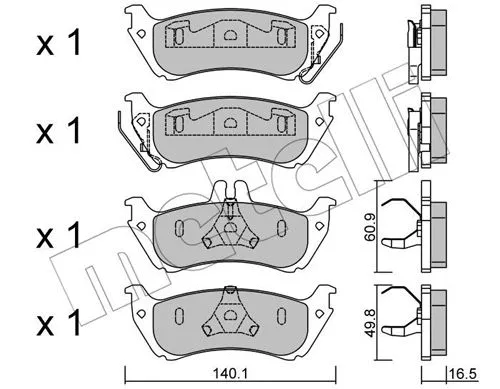 Brake Pad Set, disc brake (22-0570-1)