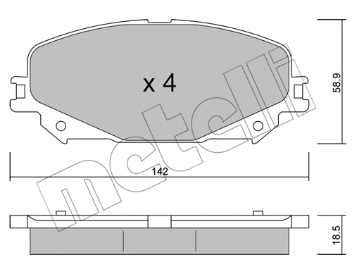 Brake Pad Set, disc brake (22-1176-0)