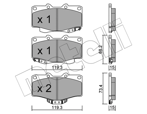 Brake Pad Set, disc brake (22-0129-0)