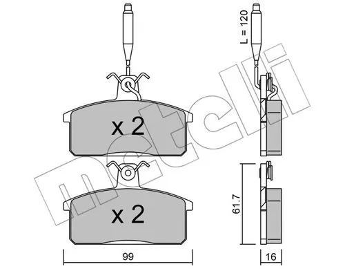 Brake Pad Set, disc brake (22-0026-3)