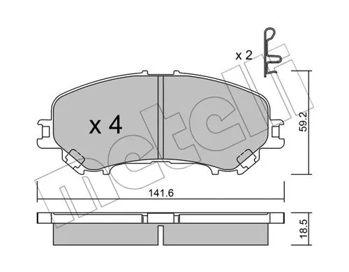 Brake Pad Set, disc brake (22-1010-0)