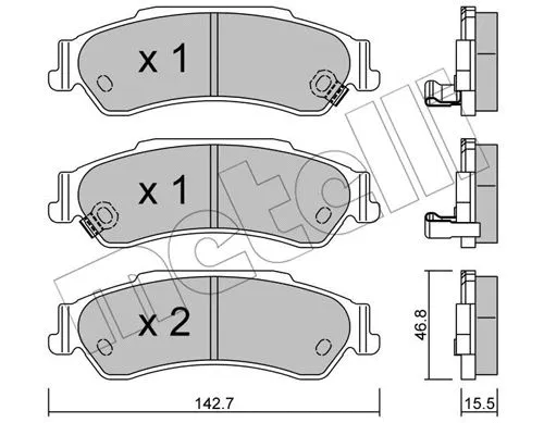 Brake Pad Set, disc brake (22-0722-0)