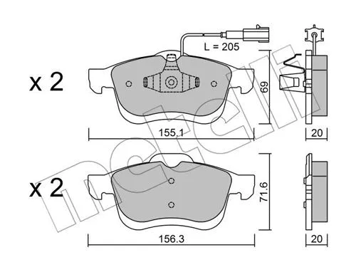Brake Pad Set, disc brake (22-0824-1)