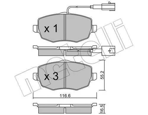 Brake Pad Set, disc brake (22-0528-1)