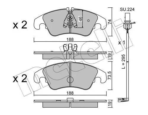 Brake Pad Set, disc brake (22-0775-4K)