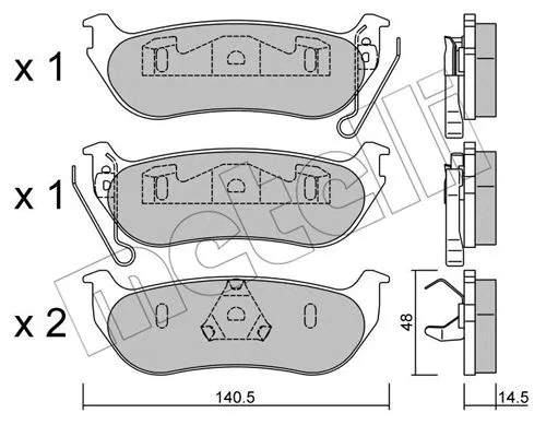 Brake Pad Set, disc brake (22-0627-0)