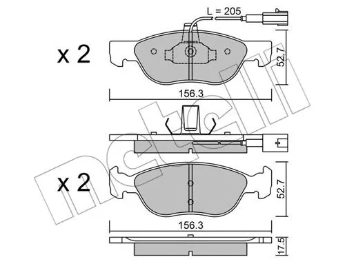 Brake Pad Set, disc brake (22-0082-1)