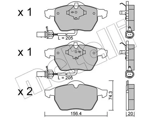 Brake Pad Set, disc brake (22-0314-0)