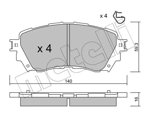 Brake Pad Set, disc brake (22-0994-0)