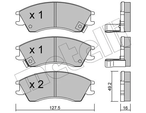 Brake Pad Set, disc brake (22-0160-0)